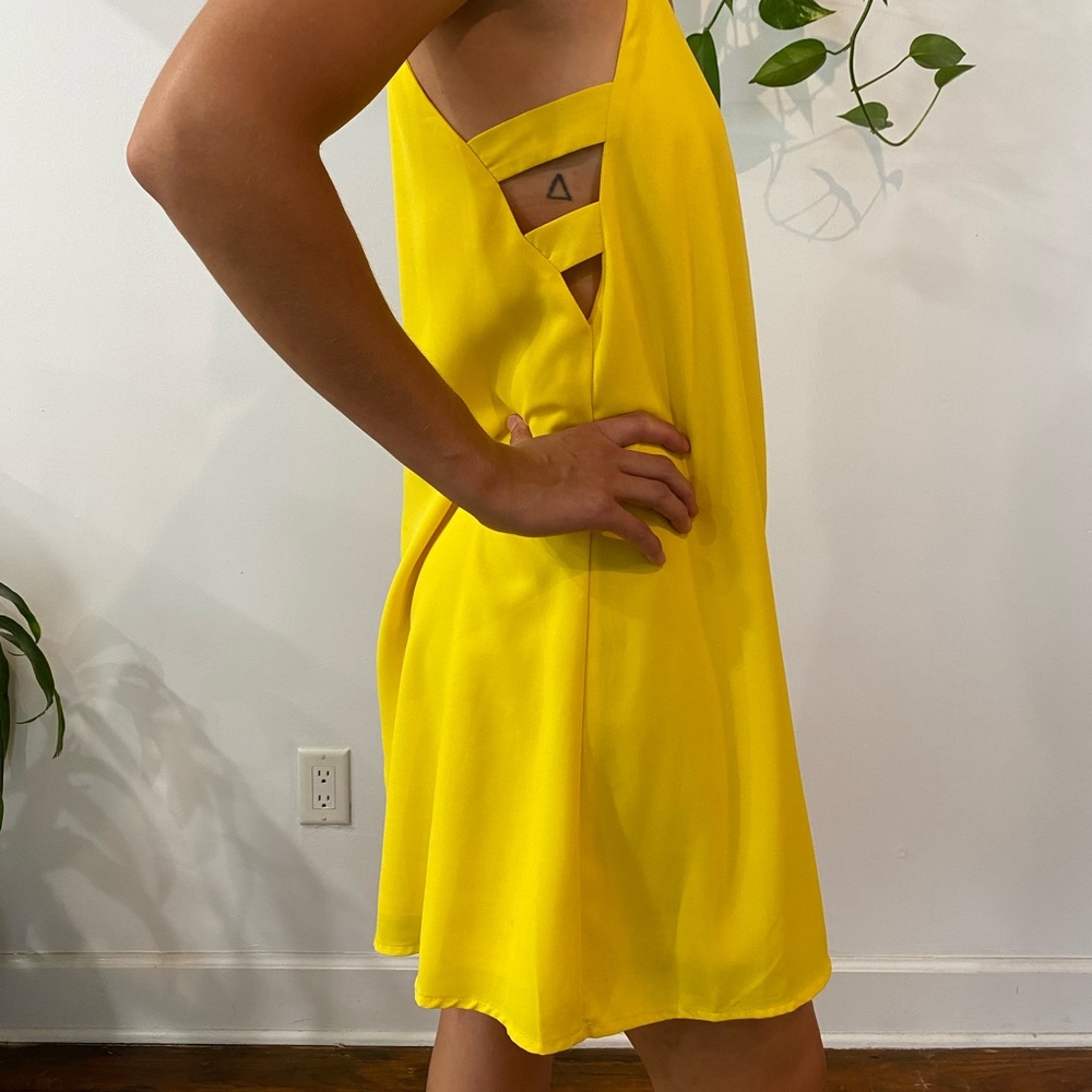 Loveriche yellow mini dress, size Small